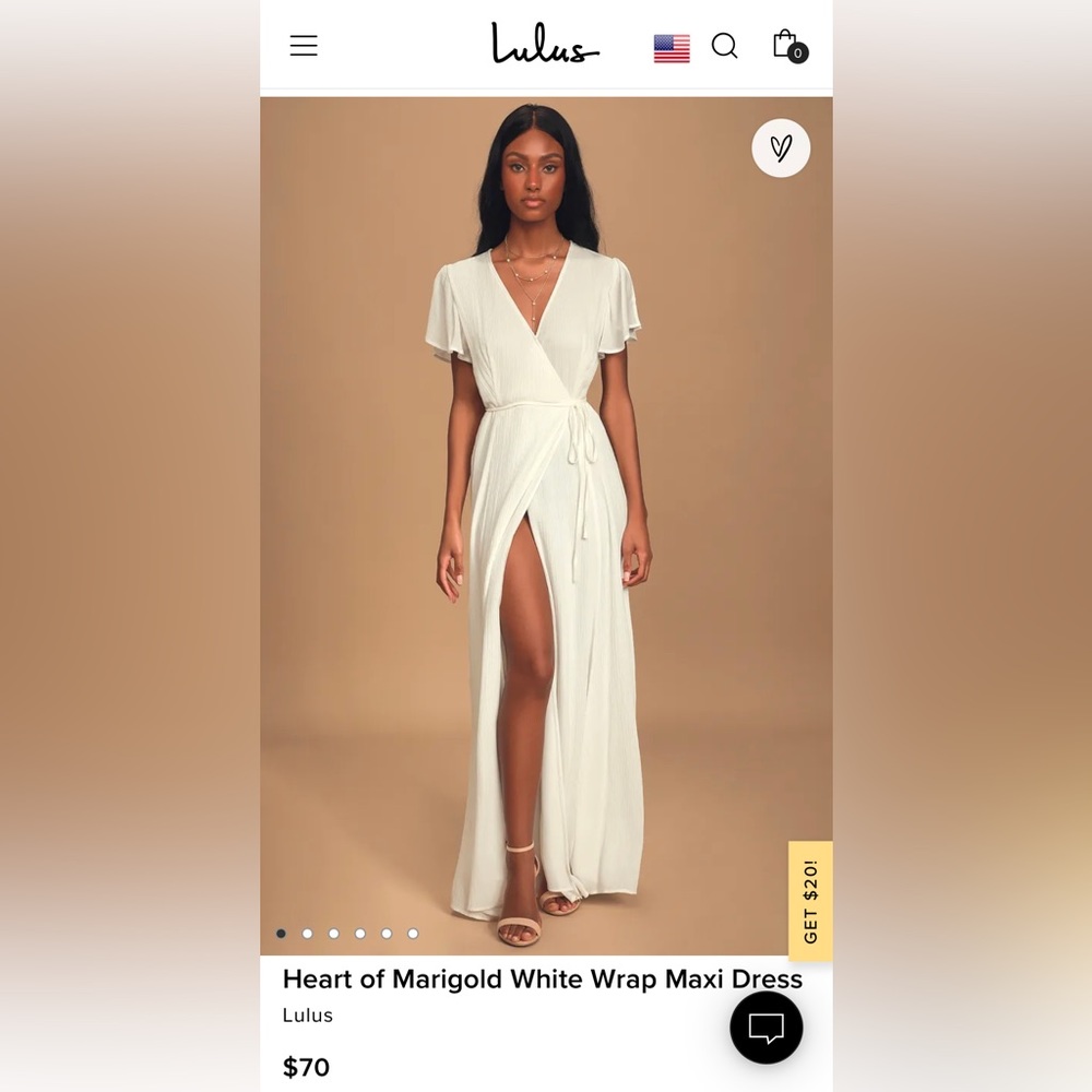 Lulus white wrap maxi dress